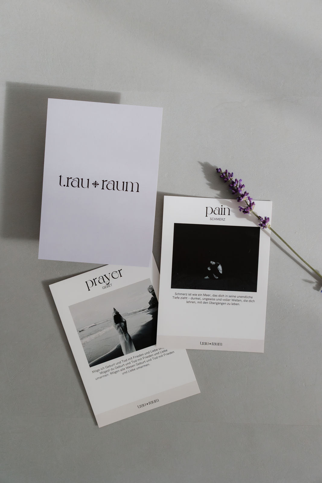 Erinnerungskarte mit berührendem Text für Trauerbegleitung